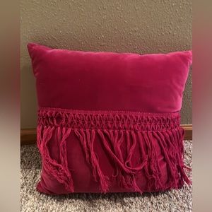 Boho hot pink throw pillow